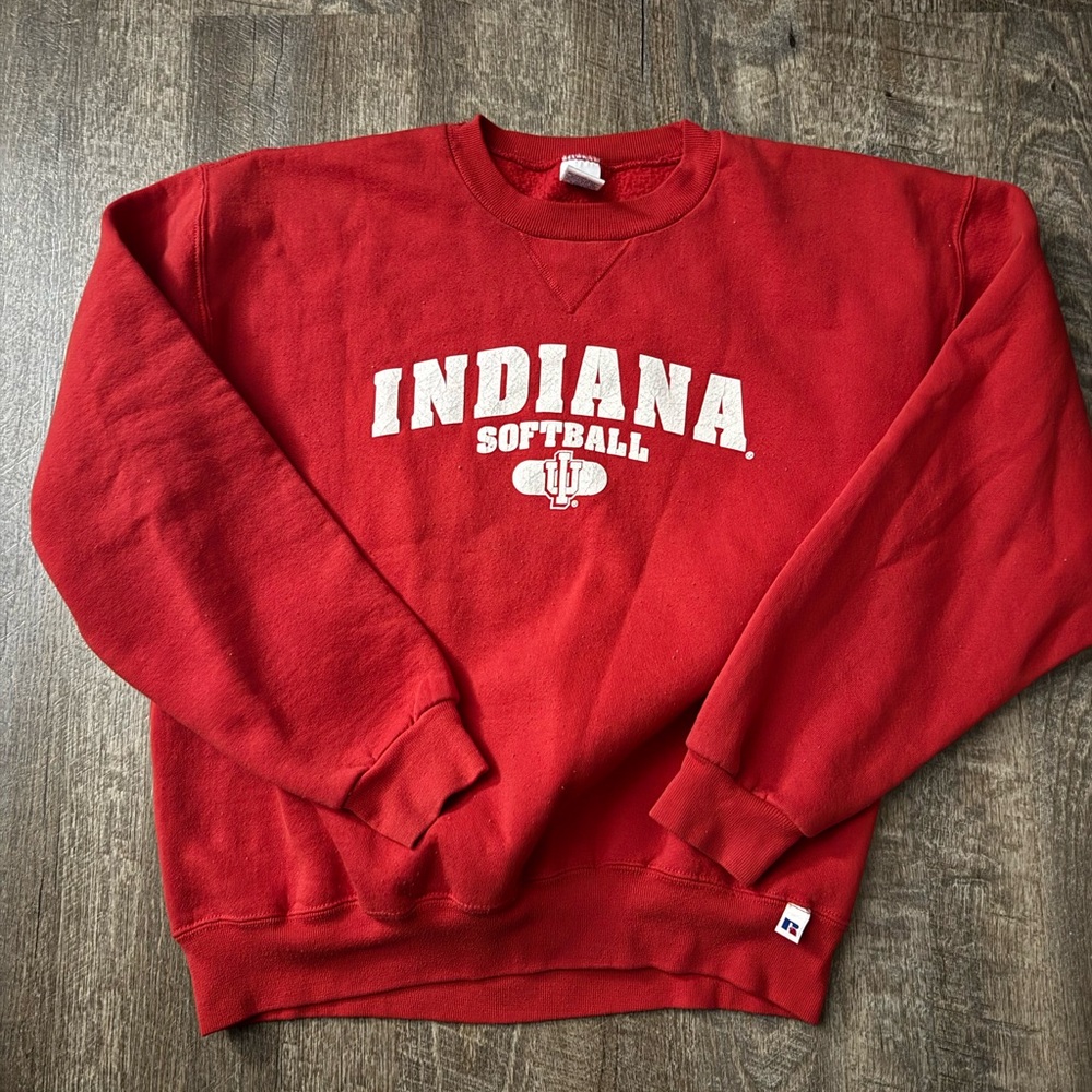 Indiana University IU Softball Red Russell Athletic Sweatshiry